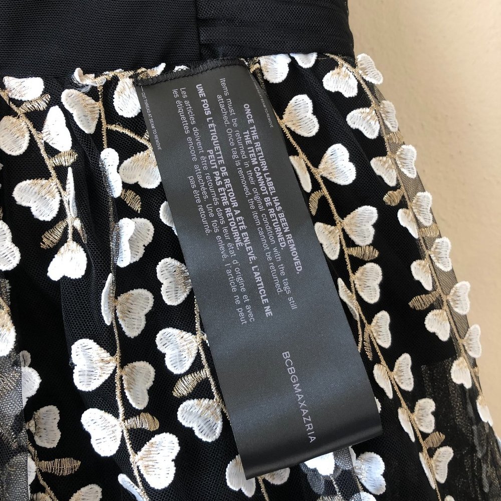 NWT BCBG Floral Embroidered Tulle Gown - Picture 6 of 14